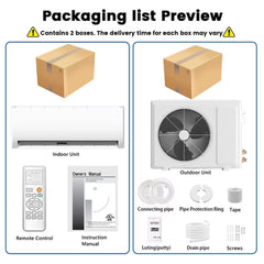 TMWINGS 9000BTU Mini Split Air Conditioner Heat Pump,19 SEER2 115V Split ac unit with Remote AC Cool Up to 650 Sq. Ft,Variable Frequency Cooling and Heating，R32 Refrigerant & Installation Kit, White