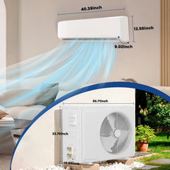 TMWINGS 18000BTU Mini Split Air Conditioner Heat Pump,19 SEER2 Split ac unit 230V with Remote AC Cool Up to 1000 Sq. Ft,Variable Frequency Cooling and Heating,R32 Refrigerant & Installation Kit, White