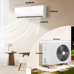 TMWINGS 9000BTU Mini Split Air Conditioner Heat Pump,19 SEER2 115V Split ac unit with Remote AC Cool Up to 650 Sq. Ft,Variable Frequency Cooling and Heating，R32 Refrigerant & Installation Kit, White