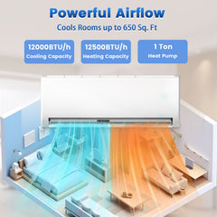 TMWINGS 9000BTU Mini Split Air Conditioner Heat Pump,19 SEER2 115V Split ac unit with Remote AC Cool Up to 650 Sq. Ft,Variable Frequency Cooling and Heating，R32 Refrigerant & Installation Kit, White