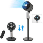 Pedestal Fan with 32 Speeds & 3 Modes, Floor Fan Equipped Led Light,60°Oscillating, Free Standing, 12H Timer, Remote Control