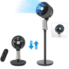 Pedestal Fan with 32 Speeds & 3 Modes, Floor Fan Equipped Led Light,60°Oscillating, Free Standing, 12H Timer, Remote Control