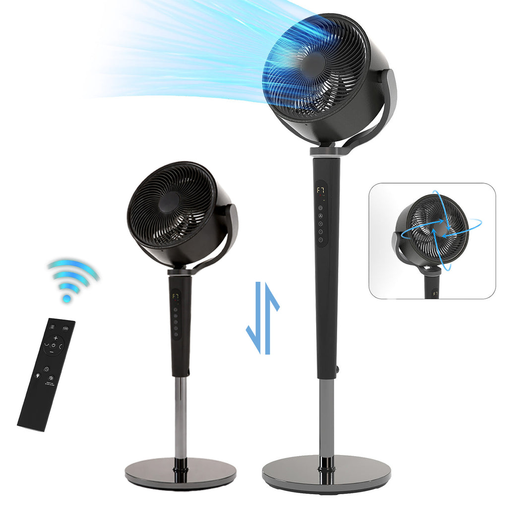 Pedestal Fan with 16 Speeds & 5 Modes,39-46" Adjustable Height Floor Fan Equipped Led Light,120°Oscillating, Free Standing, 12H Timer, Remote Control