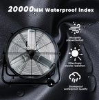Industrial Fan 36 Inch Heavy Duty Drum 3 Speed 20000 CFM Air Circulation High Velocity Fan For Warehouse, Workshop, Factory, Commercial, Residential and Greenhouse Black