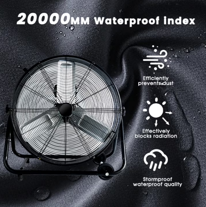 Industrial Fan 36 Inch Heavy Duty Drum 3 Speed 20000 CFM Air Circulation High Velocity Fan For Warehouse, Workshop, Factory, Commercial, Residential and Greenhouse Black