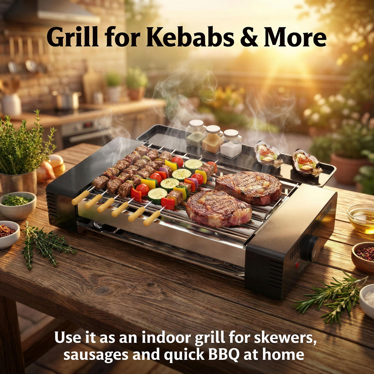 TMWINGS Electric 2-in-1 Indoor Electric Grill, Hot Dog Roller Grill, Smokeless BBQ Gril, Sausages, Brats, Kebabs, Skewers & Breakfast Links, Portable Countertop Barbecue Cooker for Home Kitchen, Family Parties & Game Day tiktokshops