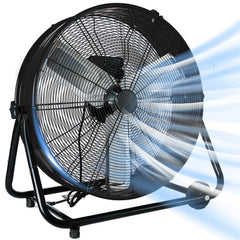 24"Industrial Fan High Velocity,Heavy Duty Drum Fan up to 8100CFM,Heavy Duty Blower Fan with 3-Speed & 360°Adjustable,Ideal for Home, Garage, Indoor/Outdoor Use, Black