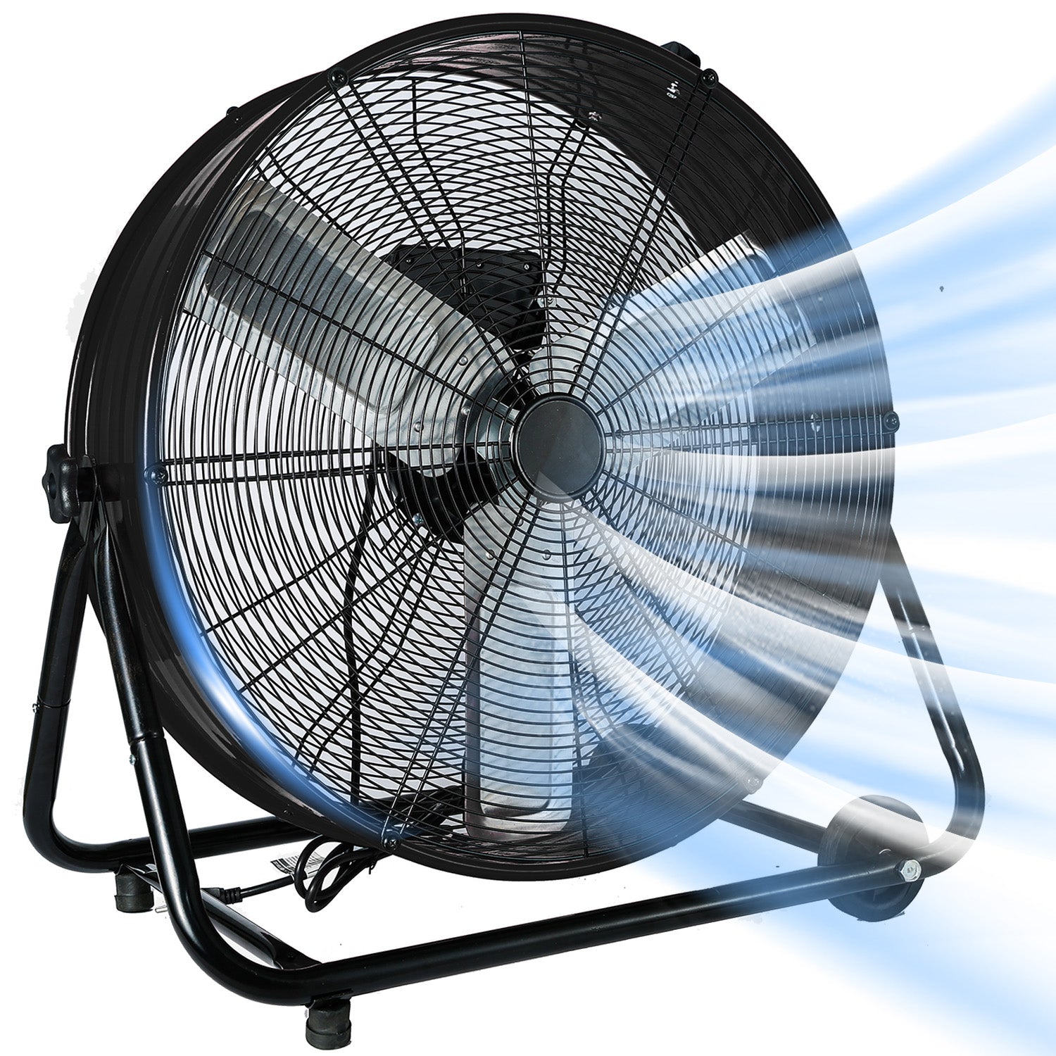 24"Industrial Fan High Velocity,Heavy Duty Drum Fan up to 8100CFM,Heavy Duty Blower Fan with 3-Speed & 360°Adjustable,Ideal for Home, Garage, Indoor/Outdoor Use, Black