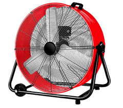 Industrial Fan 24 Inch Heavy Duty Drum 3 Speed 8100 CFM Air Circulation High Velocity Fan For Warehouse, Workshop, Factory, Commercial, Residential and Greenhouse Red