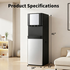 Stainless Steel Bottom Load Water Dispenser with LED Display, Water Cooler Equipped 3 Settings & Safety Lock Fits 5 Gal Bottle for Home/Office/Kitchen