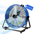 Industrial Fans 24" up to 8800 CFM, High Velocity Fan with 3 Speeds, Heavy Duty Blower Fan Equipped 360° Tilt Air Circulator Recommended Use in Warehouse, Garage, Yard, Blue