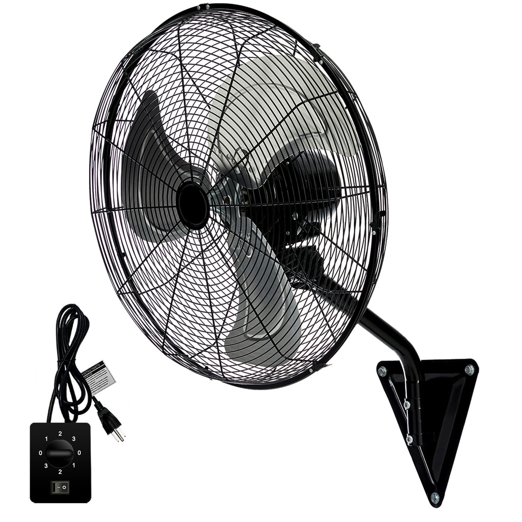 20" Wall Mount Fan, 7100CFM Heavy Duty Wall Fan with 3-Speed & Adjustable Tilt, High Velocity Industrial Oscillating Fans for Garage, Factory, Patio, Porch, Shop & Commercial Use - ETL Listed