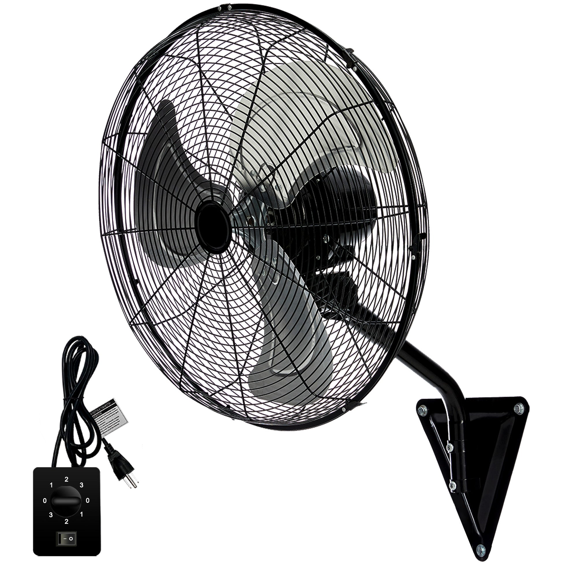 20" Wall Mount Fan, 7100CFM Heavy Duty Wall Fan with 3-Speed & Adjustable Tilt, High Velocity Industrial Oscillating Fans for Garage, Factory, Patio, Porch, Shop & Commercial Use - ETL Listed