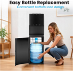 Bottom Loading Water Dispenser with Compressor Cooling, Stainless Steel Body & Aluminum Motor, High Dispensing Area, Safety Lock