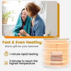 TMWINGS Portable Heated Towel Bucket - Bathroom Accessory with 4-Timer Heat Set, Auto Shut Off, Fits PJs & Blankets, Warm Blankets Too, Family Towel Bucket for Bathroom Use