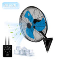 20in Wall Mount Fan, 3-Speed Industrial Wall Fan up to 7000CFM, 120°Oscillating High Airflow Cooling Fan for Garage,Home,Warehouse, Indoor/Outdoor Use, Blue