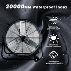 Industrial Fan Heavy Duty Drum 3 Speed 8100 CFM Air Circulation High Velocity Fan For Warehouse, Workshop, Factory, Commercial, Residential and Greenhouse Blue