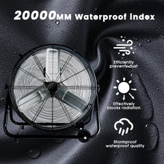 Industrial Fan Heavy Duty Drum 3 Speed 8100 CFM Air Circulation High Velocity Fan For Warehouse, Workshop, Factory, Commercial, Residential and Greenhouse Blue