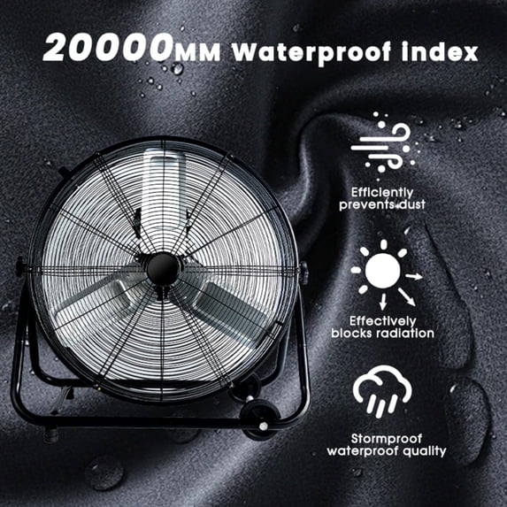 Industrial Fan Heavy Duty Drum 3 Speed 8100 CFM Air Circulation High Velocity Fan For Warehouse, Workshop, Factory, Commercial, Residential and Greenhouse Blue