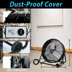 Industrial Fan Heavy Duty Drum 3 Speed 8100 CFM Air Circulation High Velocity Fan For Warehouse, Workshop, Factory, Commercial, Residential and Greenhouse Blue