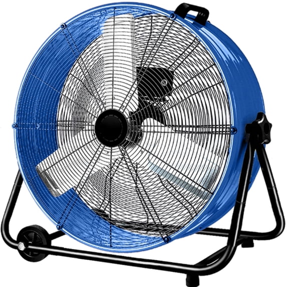 Industrial Fan Heavy Duty Drum 3 Speed 8100 CFM Air Circulation High Velocity Fan For Warehouse, Workshop, Factory, Commercial, Residential and Greenhouse Blue
