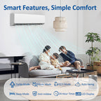 12000 BTU Mini Split Air Conditioner & Heater, 19 SEER2 115V WIFI Enabled Ductless Wall-Mounted AC Unit Covers Up to 750 Sq. Ft, APP & Remote Control