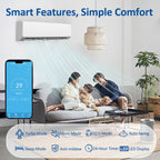 9000 BTU Mini Split Air Conditioner & Heater, 19 SEER2 115V WIFI Enabled Ductless Wall-Mounted AC Unit Covers Up to 450 Sq.Ft, APP & Remote Control