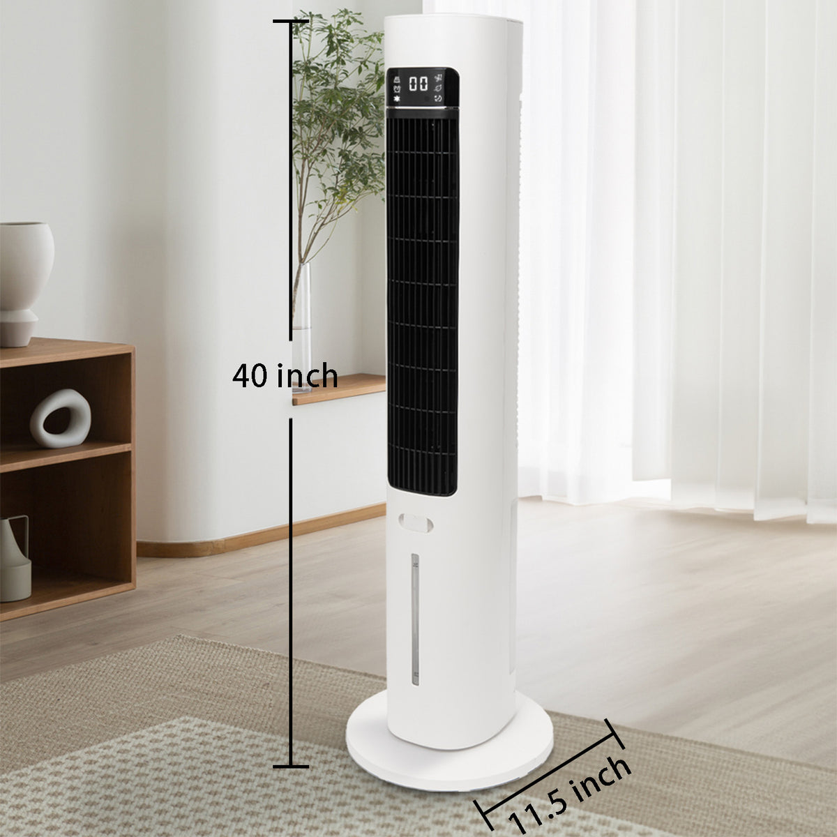 Evaporative Air Cooler Tower Fan with Remote Control, Swamp Cooler Equipped 4 Modes & 3 Speeds,12H Timer,70° Oscillating Portable Air Conditioner for Bedroom