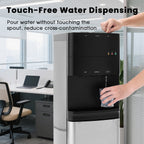 Water Dispenser for 3 and 5 Gallon Bottles – Bottom Load Water Machine with Hot, Cold & Room Temperature Options, Self-Cleaning & Safe Design, Silver