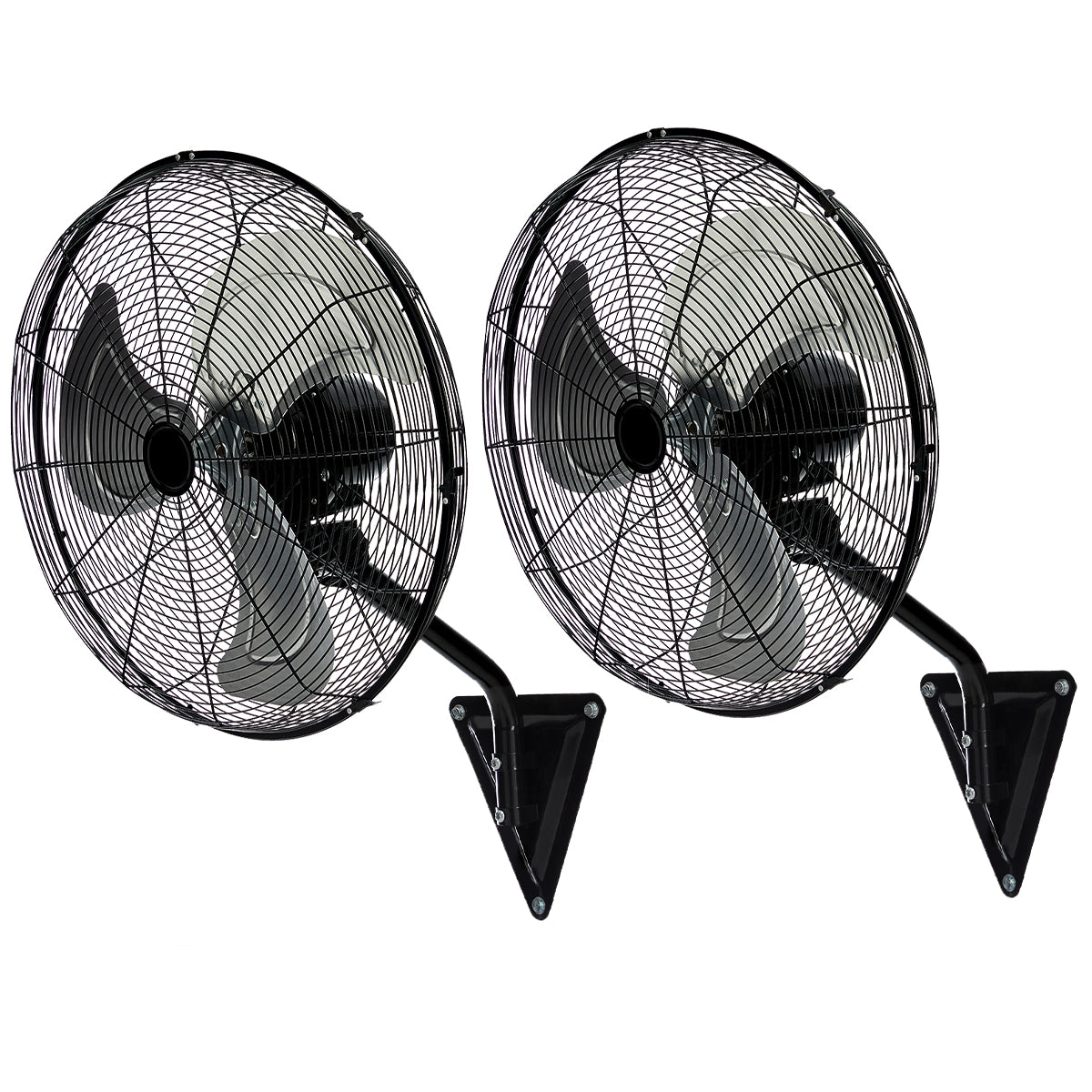 TMWINGS 20 Inch Wall Mount Fan, 2 Pack Heavy Duty Oscillating Wall-Mounted Fan with 6600 CFM, High Velocity 3 Speed Fans with Adjustable Tilting for Workshop, Garage, Patios, Industrial, Black