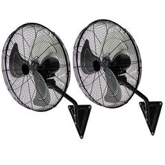 TMWINGS 20 Inch Wall Mount Fan, 2 Pack Heavy Duty Oscillating Wall-Mounted Fan with 6600 CFM, High Velocity 3 Speed Fans with Adjustable Tilting for Workshop, Garage, Patios, Industrial, Black