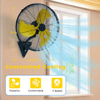 20in Wall Mount Fan, 3-Speed Industrial Wall Fan up to 7000CFM, 120°Oscillating High Airflow Cooling Fan for Garage,Home,Warehouse, Indoor/Outdoor Use, Yellow