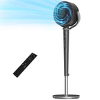 VAJIAZA 37"-46" Pedestal Fan, Quiet Standing Fan for Home Bedroom, 120°+120° Smart 3D Oscillating Floor Fan, 16 Speeds, 4 Wind Modes, Screen-Off, Child Lock, 12H Timer