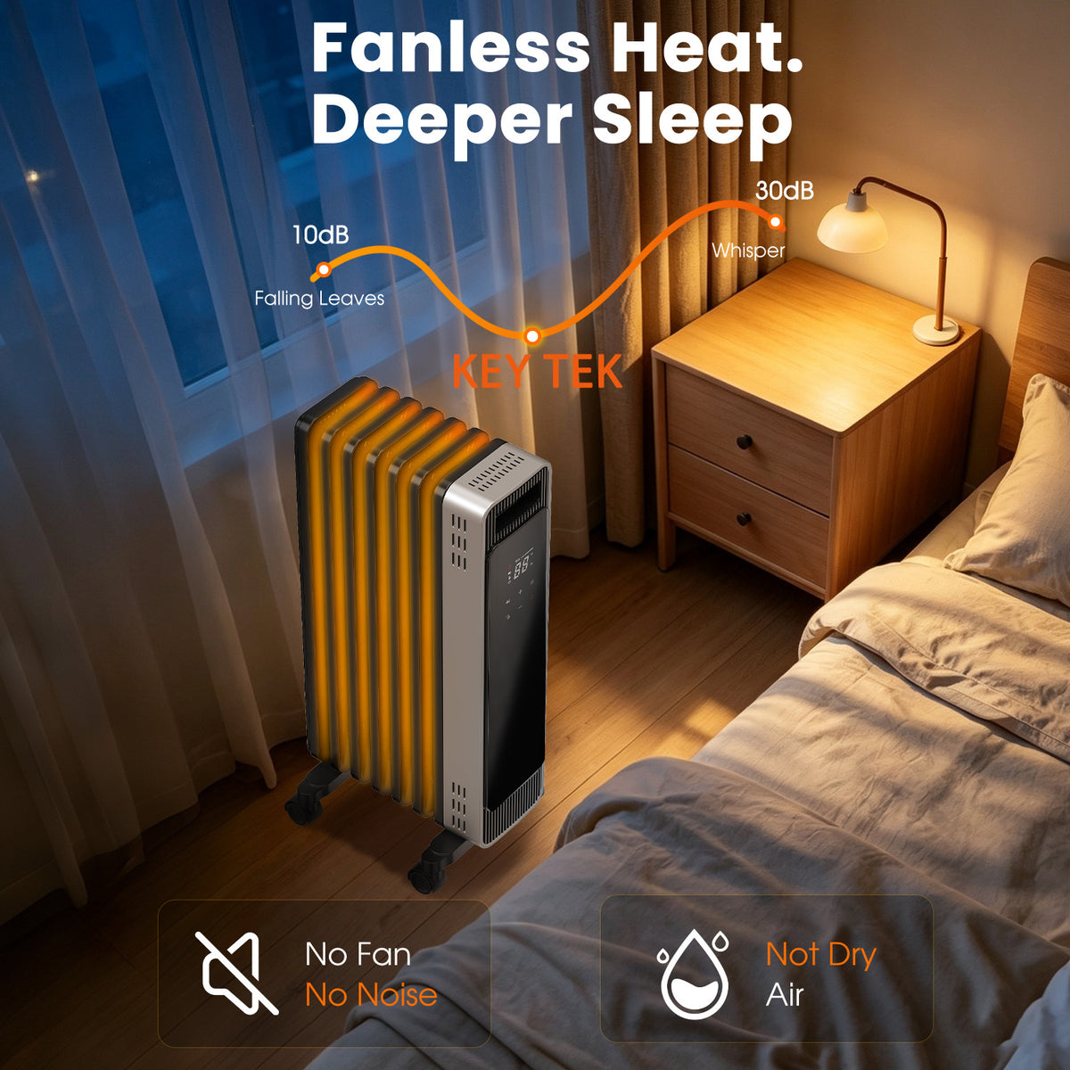 VAJIAZA 1500W Oil Filled Radiator Space Heater, Portable Electric Room Heater with Remote, Touch Control, 3 Heat Modes, 24H Timer, ECO Energy-Saving for Large Area