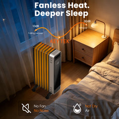VAJIAZA 1500W Oil Filled Radiator Space Heater, Portable Electric Room Heater with Remote, Touch Control, 3 Heat Modes, 24H Timer, ECO Energy-Saving for Large Area