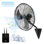 30in Wall Mount Fan, 3-Speed Industrial Wall Fan up to 13500CFM, 120°Oscillating High Airflow Cooling Fan for Garage,Home,Warehouse, Indoor/Outdoor Use, Black