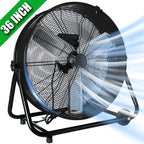 36"Industrial Fan High Velocity,Heavy Duty Drum Fan up to 18600CFM,3-Speed & 360°Adjustable,Ideal for Home, Garage, Indoor/Outdoor Use, Black