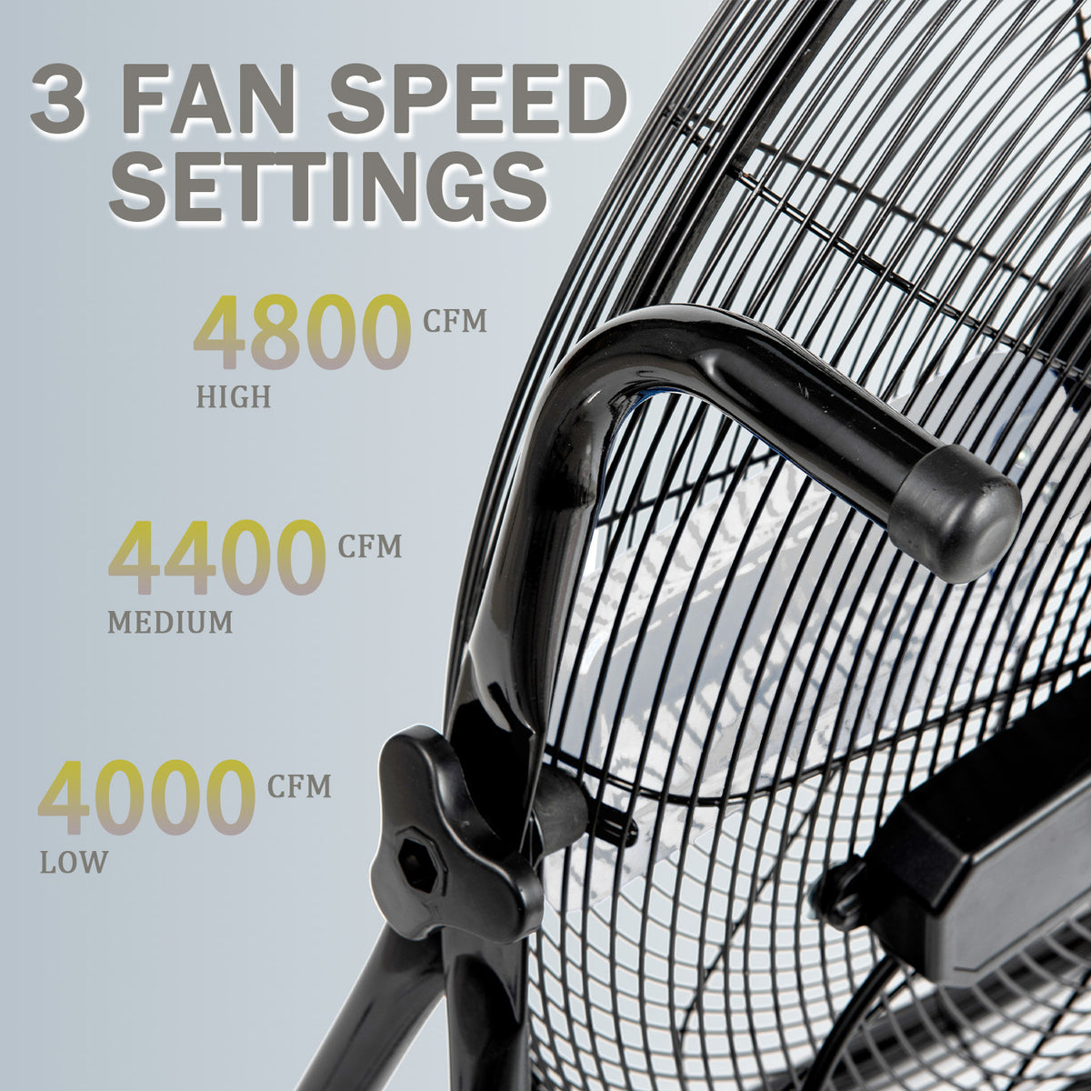24"Industrial Fan High Velocity,Portable 24"Industrial Fan High Velocity,Portable Floor Fan with 3-Speed up to 8000CFM, Floor Fan Equipped Handle & Wheels, Ideal for Home, Garage, Indoor/Outdoor Use