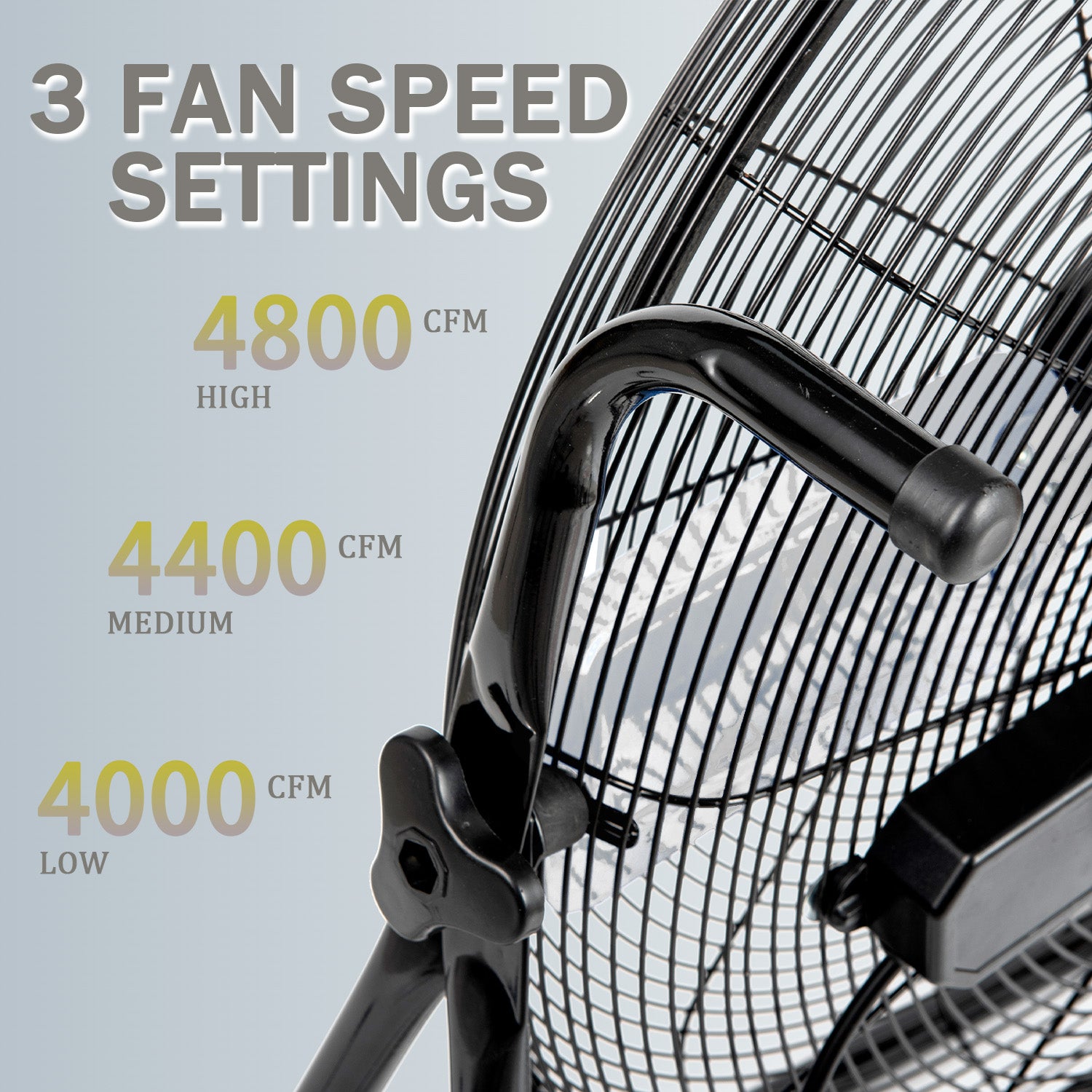 24"Industrial Fan High Velocity,Portable 24"Industrial Fan High Velocity,Portable Floor Fan with 3-Speed up to 8000CFM, Floor Fan Equipped Handle & Wheels, Ideal for Home, Garage, Indoor/Outdoor Use