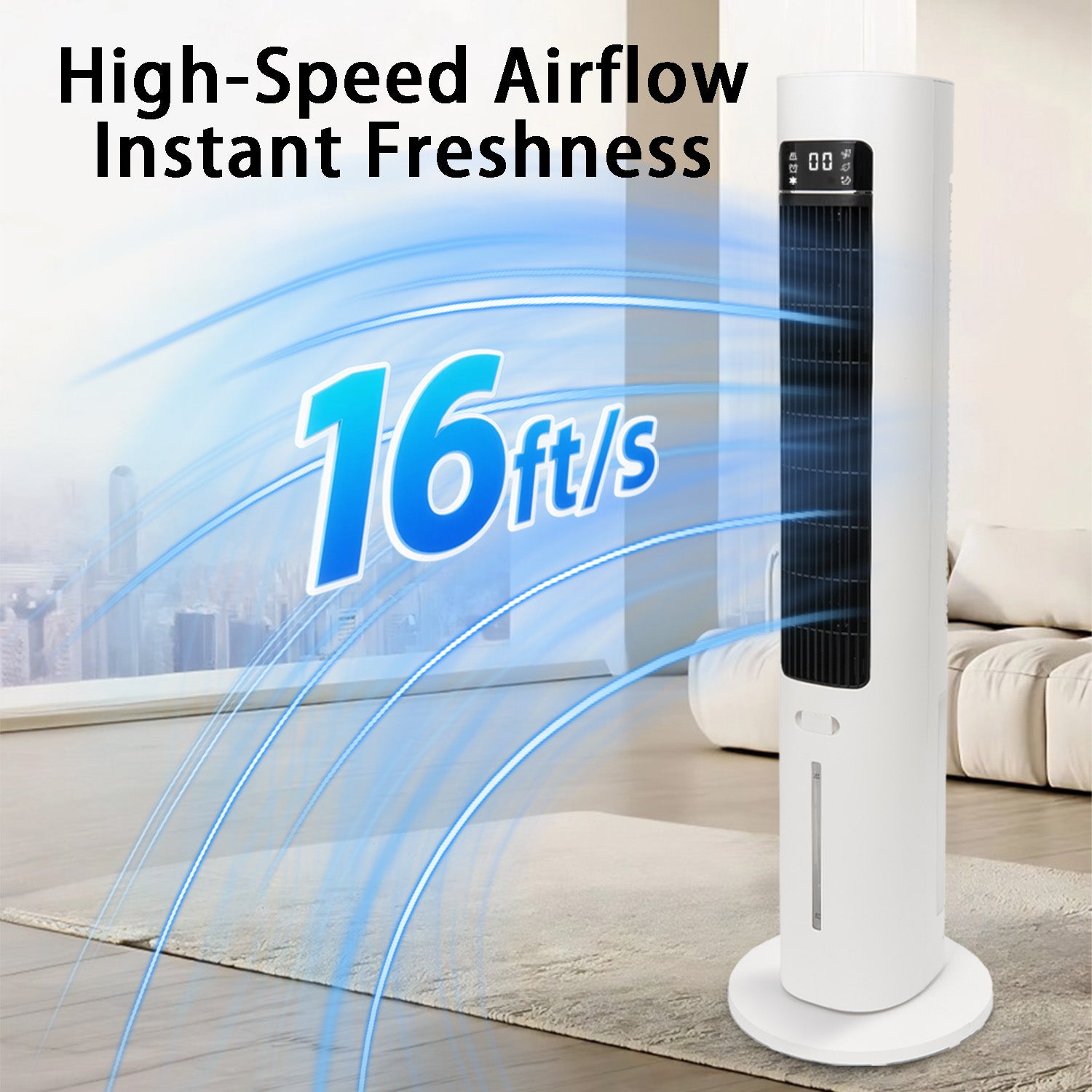 Evaporative Air Cooler Tower Fan with Remote Control, Swamp Cooler Equipped 4 Modes & 3 Speeds,12H Timer,70° Oscillating Portable Air Conditioner for Bedroom