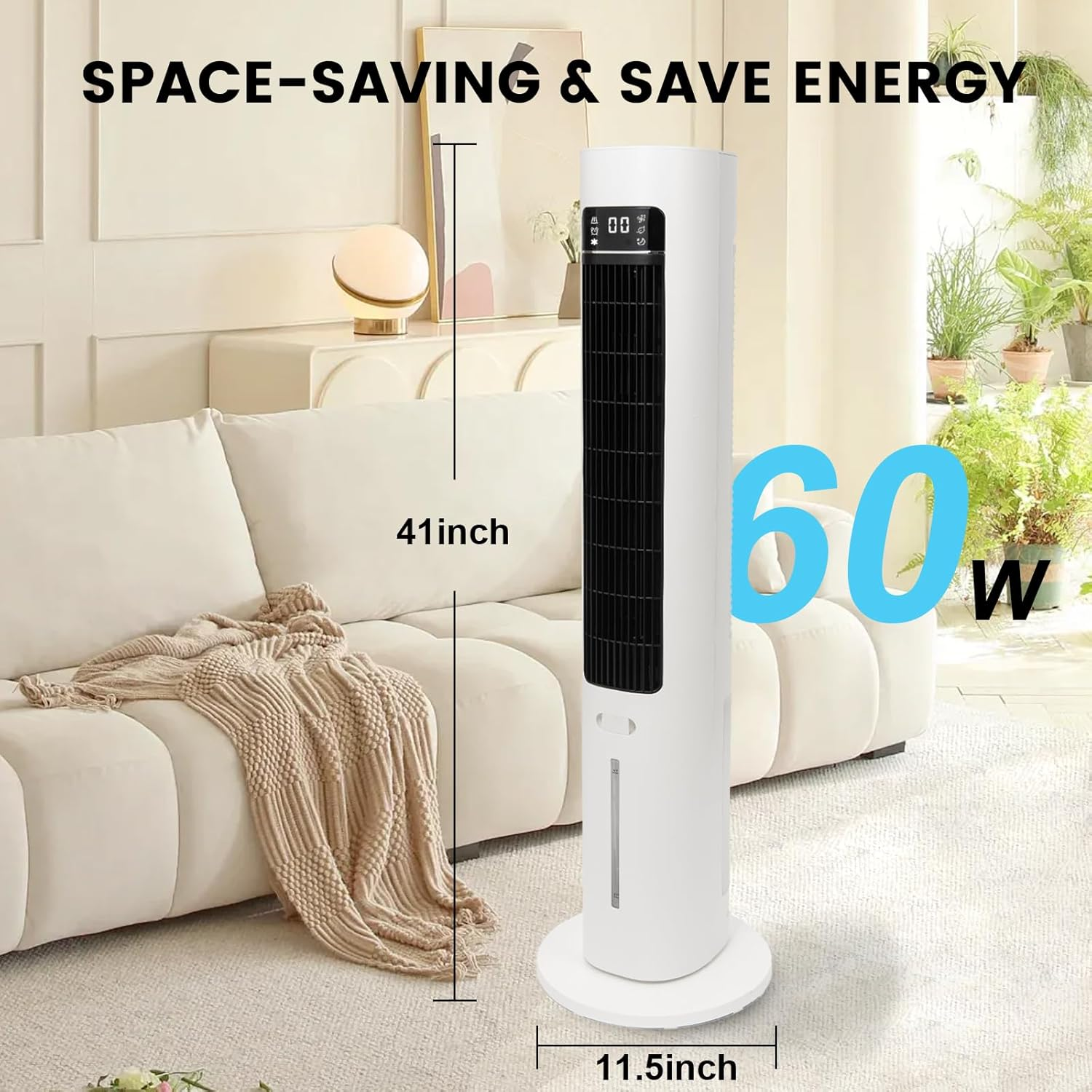 41 Inch Evaporative Air Cooler with 70° Oscillating, 4 Modes & 3 Speeds, Portable Air Conditioner with Remote Control, Swamp Cooler, 12h Timer, 24 ft/s