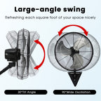 2 Pack 22" Wall Mount Fan, 3 Speeds Wall Oscillating Fan with 7000 CFM, Cooling Fan, High Velocity Fans, Black