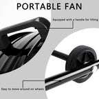 24"Industrial Fan High Velocity,Heavy Duty Drum Fan up to 8100CFM,Heavy Duty Blower Fan with 3-Speed & 360°Adjustable,Ideal for Home, Garage, Indoor/Outdoor Use, Black