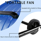 24"Industrial Fan High Velocity,Heavy Duty Drum Fan up to 8100CFM,3-Speed & 360°Adjustable,Ideal for Home, Garage, Indoor/Outdoor Use, Blue