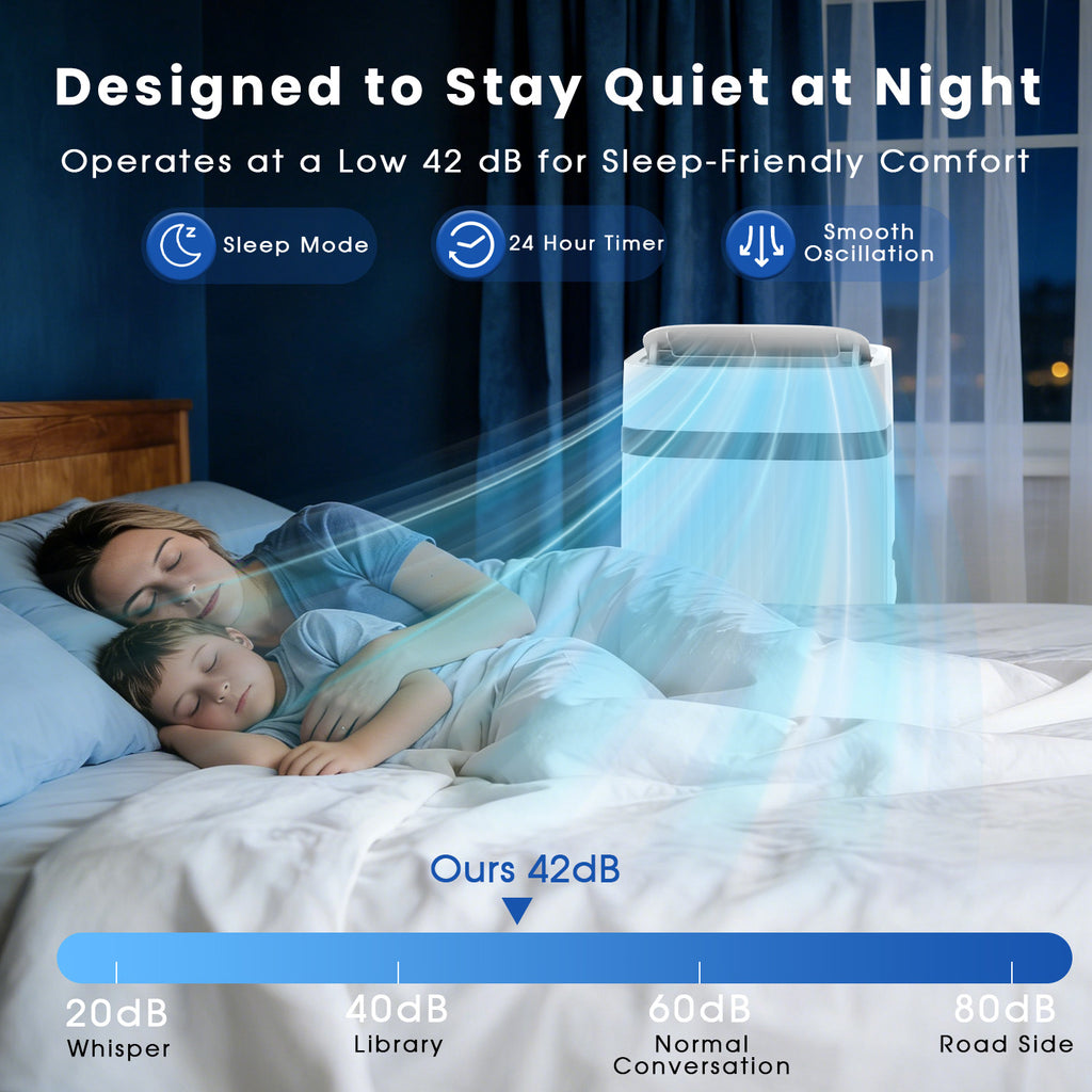 12000 BTU Portable Air Conditioner, Portable AC Unit up to 550 Sq.Ft, 4-in-1 Air Conditioner for Home with Sleep Modes, Remote Control