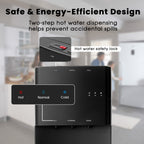 Water Dispenser for 3 and 5 Gallon Bottles – Bottom Load Water Machine with Hot, Cold & Room Temperature Options, Self-Cleaning & Safe Design, Silver