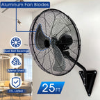 20" Wall Mount Fan, 7100CFM Heavy Duty Wall Fan with 3-Speed & Adjustable Tilt, High Velocity Industrial Oscillating Fans for Garage, Factory, Patio, Porch, Shop & Commercial Use - ETL Listed
