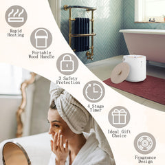 TMWINGS Towel Warmer for Bathroom Luxury Spa 20L Electric Towel Warmers with 4 Timing,Fast Heating and Auto Shut Off, Fits Up to Two 40"x70" Oversized Towels,Yellow