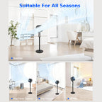 32-Speed Pedestal Fan,60° Oscillating Floor Fan with Remote Control, 12H Timer, LED Light, Powerful Quiet Cooling for Home and Office