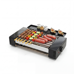 TMWINGS Electric 2-in-1 Indoor Electric Grill, Hot Dog Roller Grill, Smokeless BBQ Gril, Sausages, Brats, Kebabs, Skewers & Breakfast Links, Portable Countertop Barbecue Cooker for Home Kitchen, Family Parties & Game Day tiktokshops